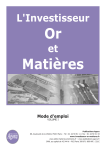 L`Investisseur et - L`Investisseur Or et Mati&egrave;res