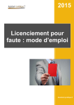 2015 Licenciement pour faute : mode d`emploi - Assistant