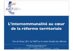 L`intercommunalité au cœur de la réforme territoriale