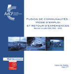 Fusion de communautés : Mode d`emploi et retour d`expériences