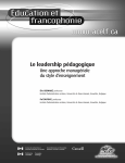 Le leadership pédagogique : une approche managériale du