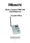 Mode d`emploi PMR 446 radiot&eacute;l&eacute;phone Tectalk Office