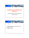 Conseils pour la recherche de sponsors