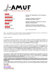 document que l`AMUF a fait parvenir le 02 décembre à Mme D`Autume