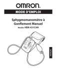 Sphygmomanomètre à Gonflement Manuel MODE D`EMPLOI