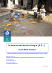 Prestation de Service Unique (PSU) Guide Mode d`emploi