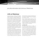 4 La déscolarisation de la lecture, l`illettrisme. L`AFL et l`illettrisme