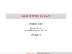 Mode d`emploi du cours