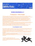 FICHES TECHNIQUE n&deg; 5 Prolongateurs : Mode d`emploi