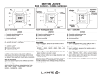 MONTRES LACOSTE Mode d`emploi – modèles