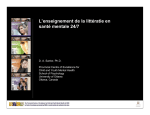 L`enseignement de la litt&eacute;ratie en sant&eacute; mentale 24/7