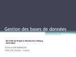 Gestion des bases de données - Recherche Clinique Paris