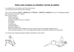 Notice soins d`urgence en attendant l`arriv&eacute;e du m&eacute;decin