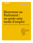 Bienvenue au Parlement : un poste sans mode d`emploi