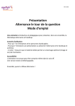 Pr&eacute;sentation Alternance le tour de la question Mode d`emploi