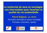une intervention pour favoriser la qualit&eacute; de vie existentielle