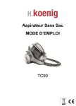 Aspirateur Sans Sac MODE D`EMPLOI TC90