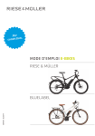 MODE D`EMPLOI E-BIkEs Riese & MülleR BlUelABel