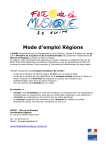 Mode d`emploi R&eacute;gions