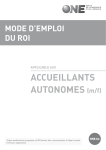 Mode d`emploi ROI Accueillant(e) autonome