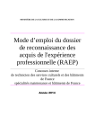 Mode d`emploi du dossier RAEP - Ministère de la Culture et de la