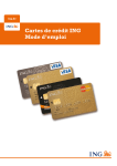 Cartes de crédit ING Mode d`emploi