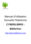 Manuel d`Utilisation Nouvelle Plateforme CYBERLIBRIS : BiblioVox