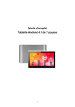 Mode d`emploi Tablette Android 4,1 de 7 pouces