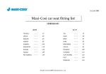 Maxi-Cosi car seat fitting list