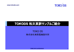 TOKODS 和文英訳サンプルご紹介 TOKODS 和文英訳サンプルご紹介