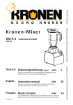 Kronen-Mixer KM-2 S stufenlose Drehzahl Bedienungsanleitung