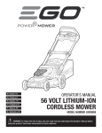 56 volt lithium-ion cordless mower model number lm2000e