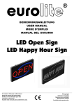 EUROLITE LED Open/Happy hour sign user manual