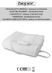 scaldaletto singolo - manuale di istruzioni • electric blanket