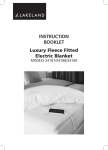 INSTRUCTION BOOKLET Luxury Fleece Fitted Electric