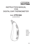 INSTRUCTION MANUAL FOR DIGITAL EAR THERMOMETER