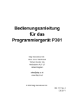 Bedienungsanleitung für das Programmiergerät P301