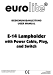 EUROLITE E14 lampholder w.power cable,plug,switch User Manual