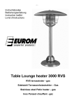 Table Lounge heater 3000 RVS