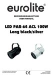LED PAR-64 ACL 100W Long black/silver