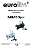 EUROLITE PAR-20 Spot User Manual