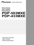 PDP-503MXE PDP-433MXE - Pioneer Europe