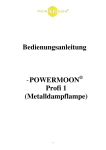 Bedienungsanleitung Profi 1, 1000 W HQI