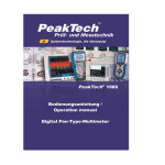 PeakTech® 1080 Bedienungsanleitung / Operation