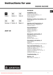 Hotpoint-Ariston AVSF 109 User Guide Manuals Pdf