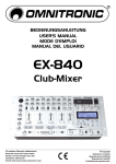 BEDIENUNGSANLEITUNG EX-840 Club