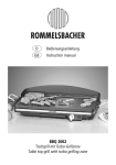 Bedienungsanleitung - ROMMELSBACHER ElektroHausgeräte