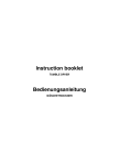 Instruction booklet Bedienungsanleitung