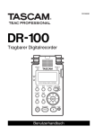 Benutzerhandbuch f&uuml;r Tascam DR-100 mit Firmware