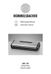 Bedienungsanleitung - ROMMELSBACHER ElektroHausgeräte